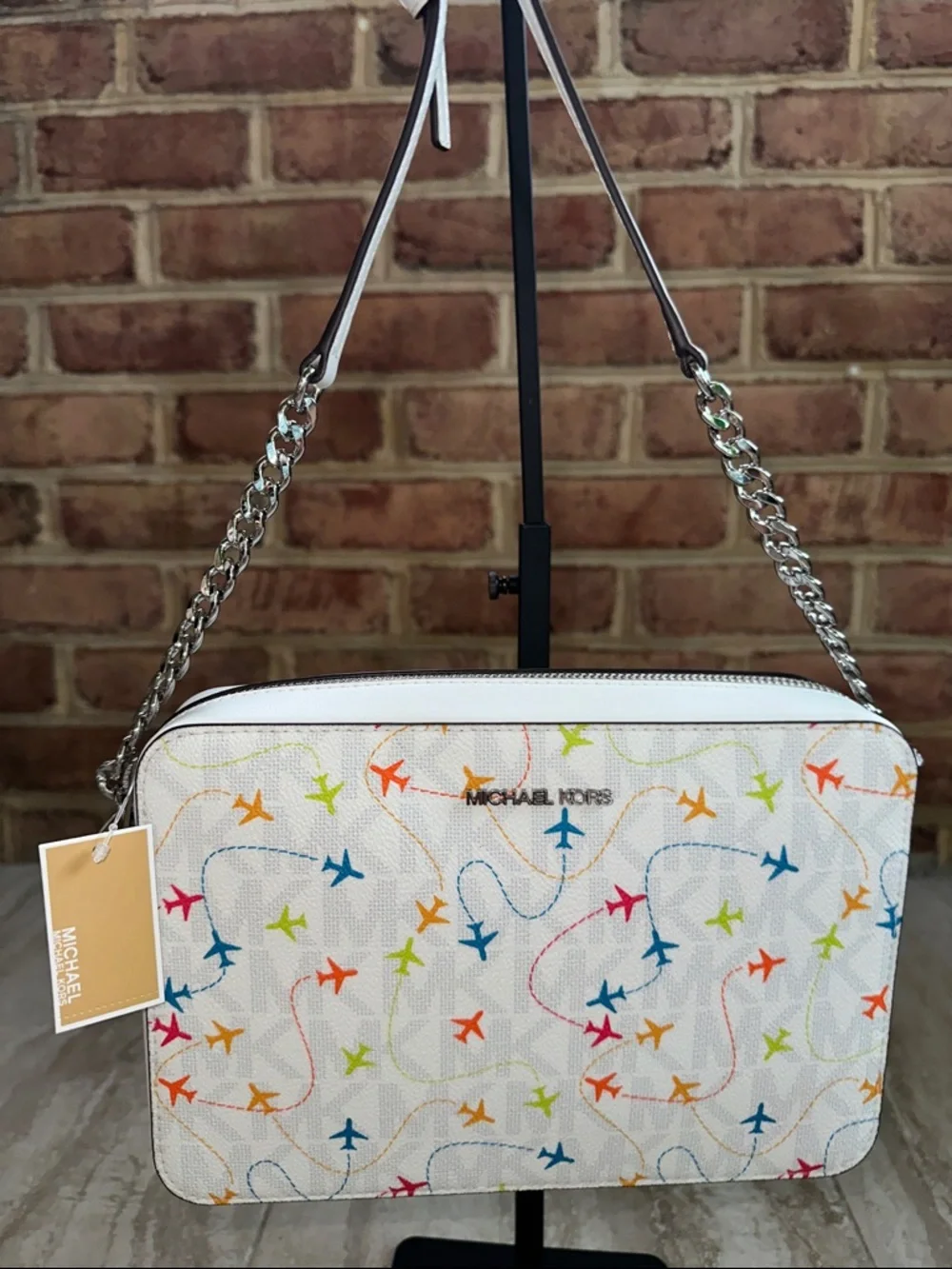 Michael Kors Jet Set Opwht Multi LG EW Crossbody Women’s Bag NWT MSRP $198 - Picture 3 of 4